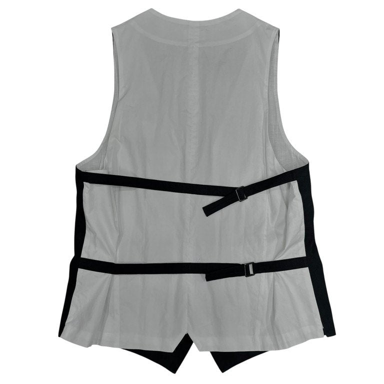 ANN DEMEULEMEESTER 08SS ダブルバックベルト5Bロングベスト ジレ ノースリーブ ジャケット トップス アウター アンドゥムルメステール メンズ