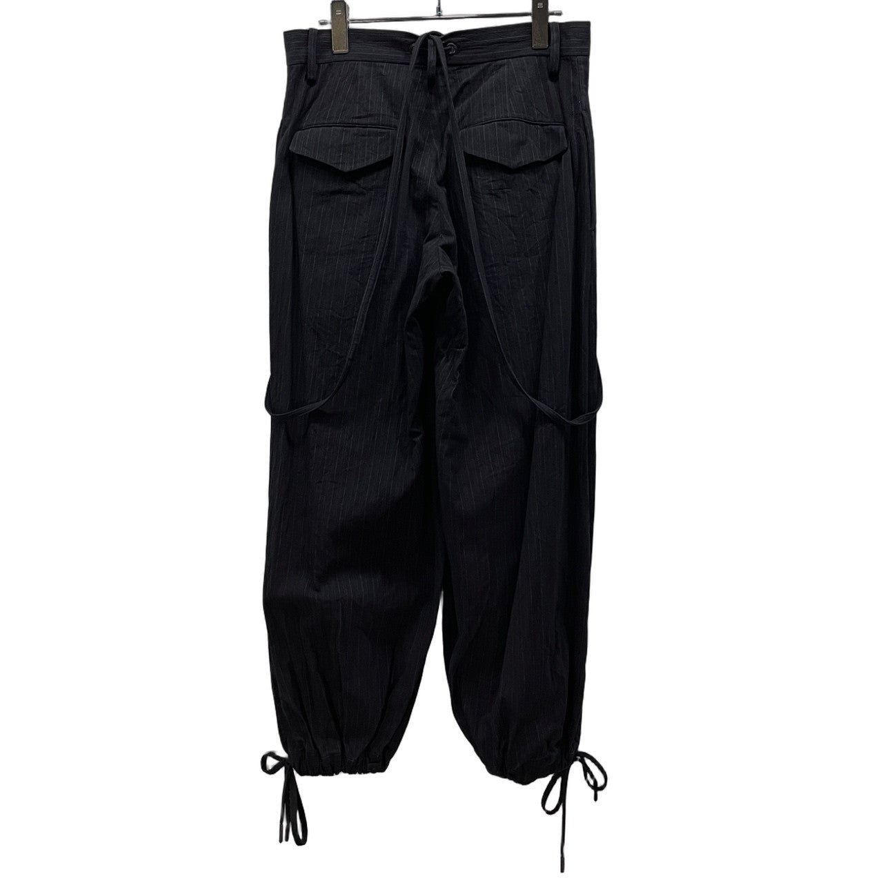 REGULATION Yohji Yamamoto ピンストライプコットンサスペンダーバルーンパンツ ボトムス レギュレーション ヨウジヤマモト レディース
