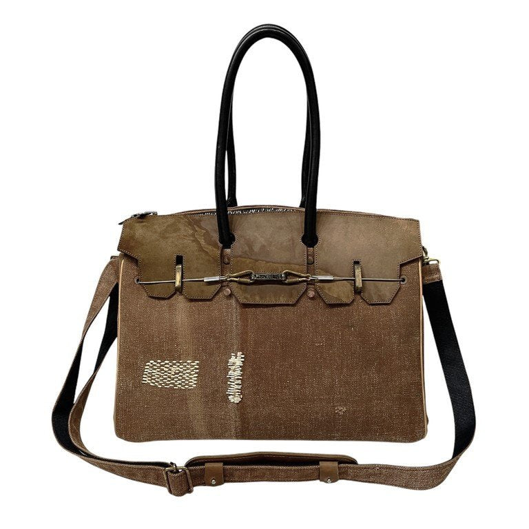 ierib BARK 40 SAKABUKURO Marble Cordovan ヴィンテージ酒袋マーブルコードバンレザーハンドバッグ ショルダー ボストン 刺し子 刺繍 鞄 カバン 未使用 定価114,400円 イエリブ メンズ レディース ユニセックス