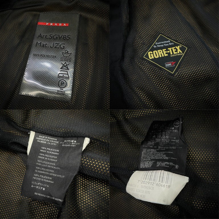 PRADA SPORTS ゴアテックジップアップフーデッドブルゾン Archive アーカイブ 00s SGV85 フード取り外し可能 GORE-TEX プラダスポーツ メンズ