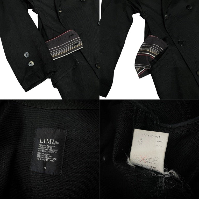 LIMI feu コットンサージダブルバックベルトロングコート ダブルブレスト ジャケット ブルゾン アウター Yohji Yamamoto リミフゥ ヨウジヤマモト レディース