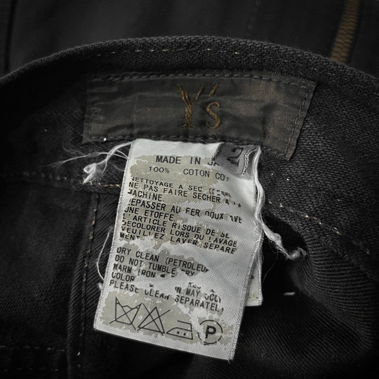 Y's for men ジップカーゴポケットブラックデニムパラシュートパンツ ボトムス Archive Yohji Yamamoto Pour Homme ヨウジヤマモトプールオム ワイズフォーメン メンズ