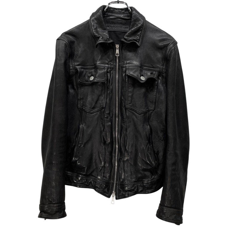 Neil Barrett バッファローレザーセカンドタイプパターンジップアップジャケット ブルゾン ライダース アウター 2nd Arcive 00s ニールバレット メンズ
