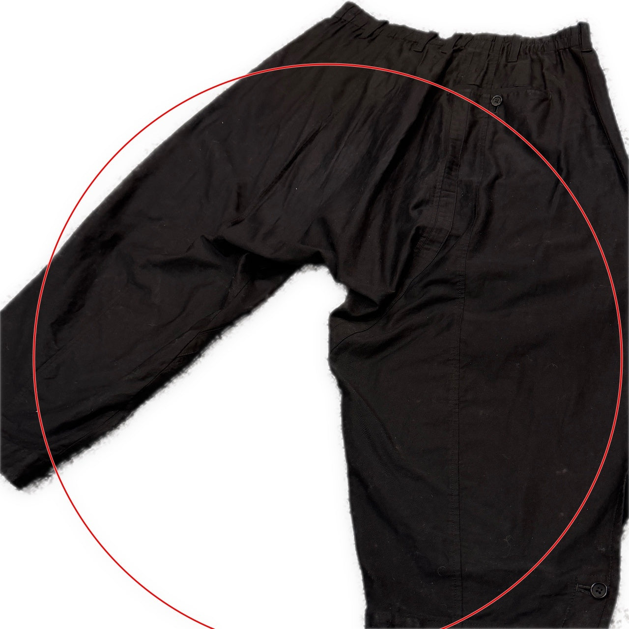 Yohji Yamamoto Pour Homme コットンツイル縦接ぎ裾開きサルエルパンツ ボトムス 定価63,800円 ヨウジヤマモトプールオム メンズ