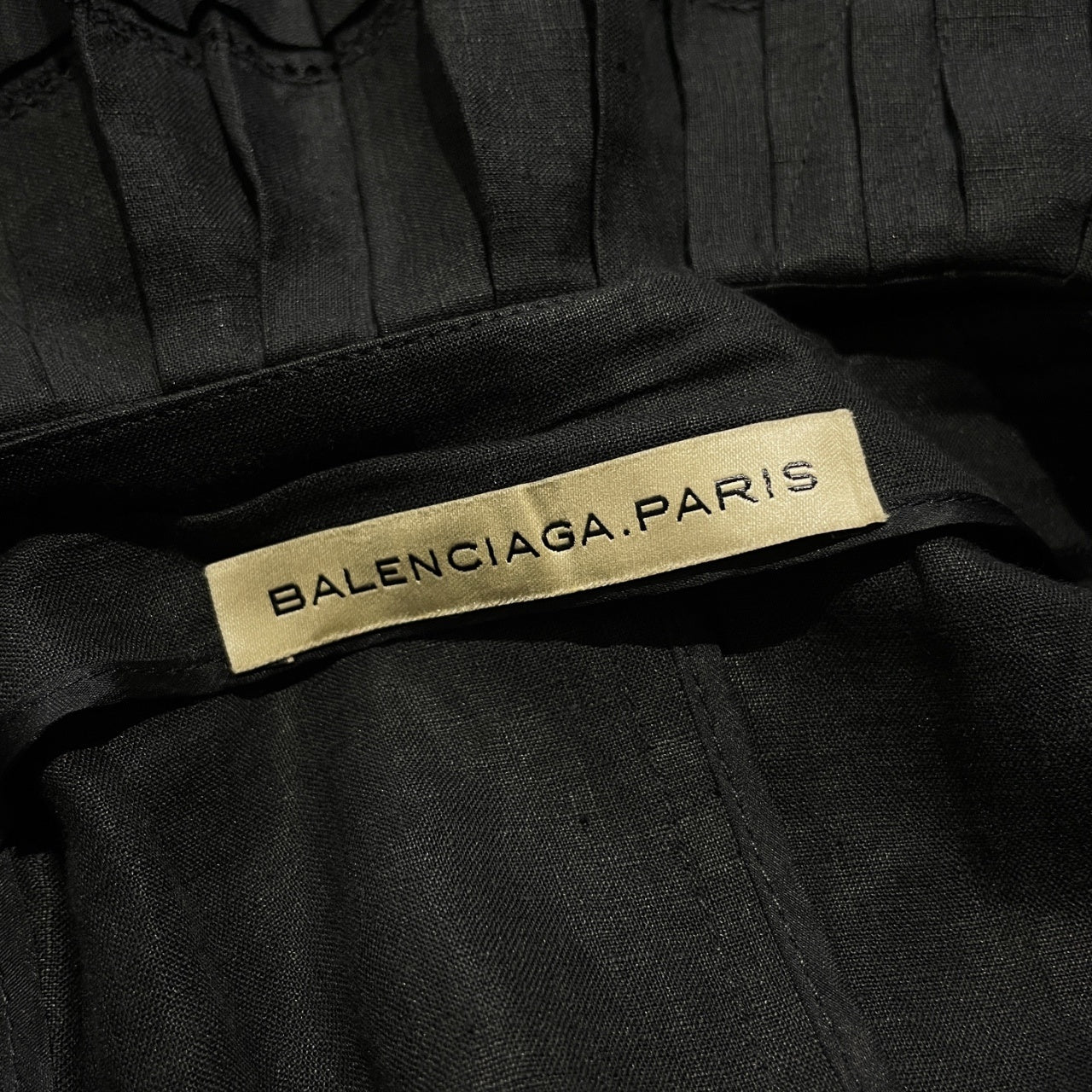 BALENCIAGA BALENCIAGA  レーヨンリネン切替フリルワンピース