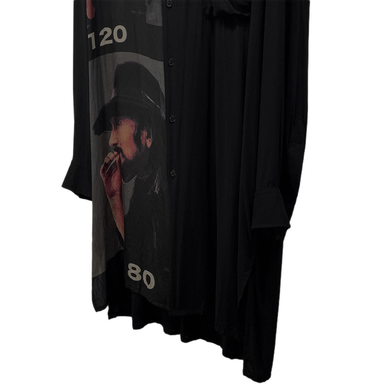 B Yohji Yamamoto 20SS 山本耀司プリントレーヨンロングシャツ ブラウス トップス NN-B87-822 定価77,0000円 Pour Homme ビー ヨウジヤマモト メンズ レディース ユニセックス