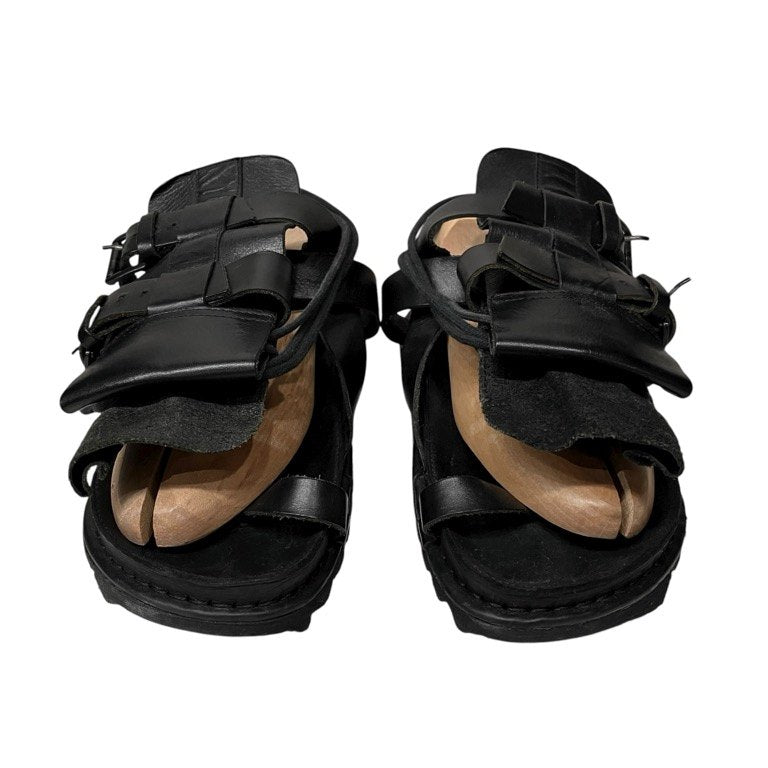 ANN DEMEULEMEESTER レースアップベルテッドカバータンシャークソールサンダル シューズ ブーツ スニーカー 靴 クツ Archive 00s アンドゥムルメステール メンズ