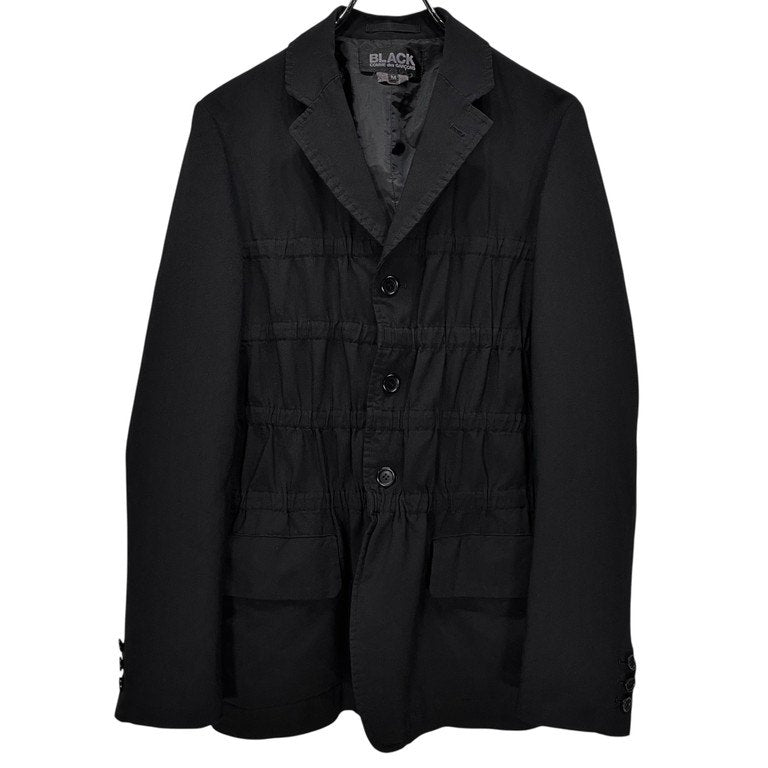 BLACK COMME des GARCONS 15SS テーピングパッカリングポリエステル3Bテーラードジャケット ブルゾン コート アウター ブラック コムデギャルソン メンズ レディース ユニセックス