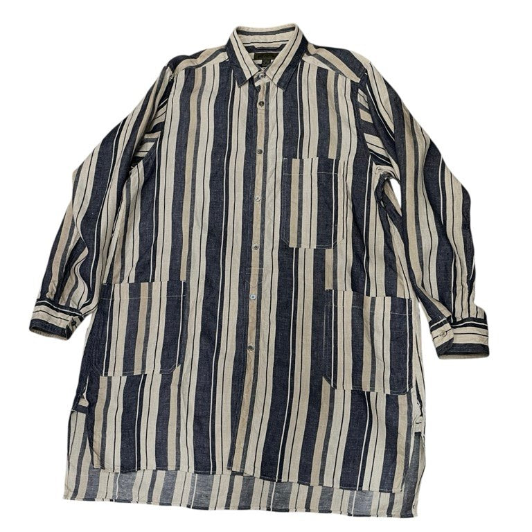 Nigel Cabourn 21SS LINEN STRIPE SLEEP SHIRT リネンストライプスリーピングシャツ パジャマシャツ ブラウス トップス ナイジェルケーボン メンズ