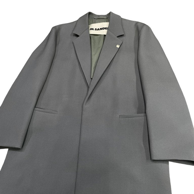 JIL SANDER 23SS WOOL GABARDINE JACKET ウールギャバジンラペルフックフライフロントテーラードジャケット ブレザー 比翼 スタンドカラー 定価339,900円 J22BN0120 J40103 JACKET 08 ジルサンダー メンズ