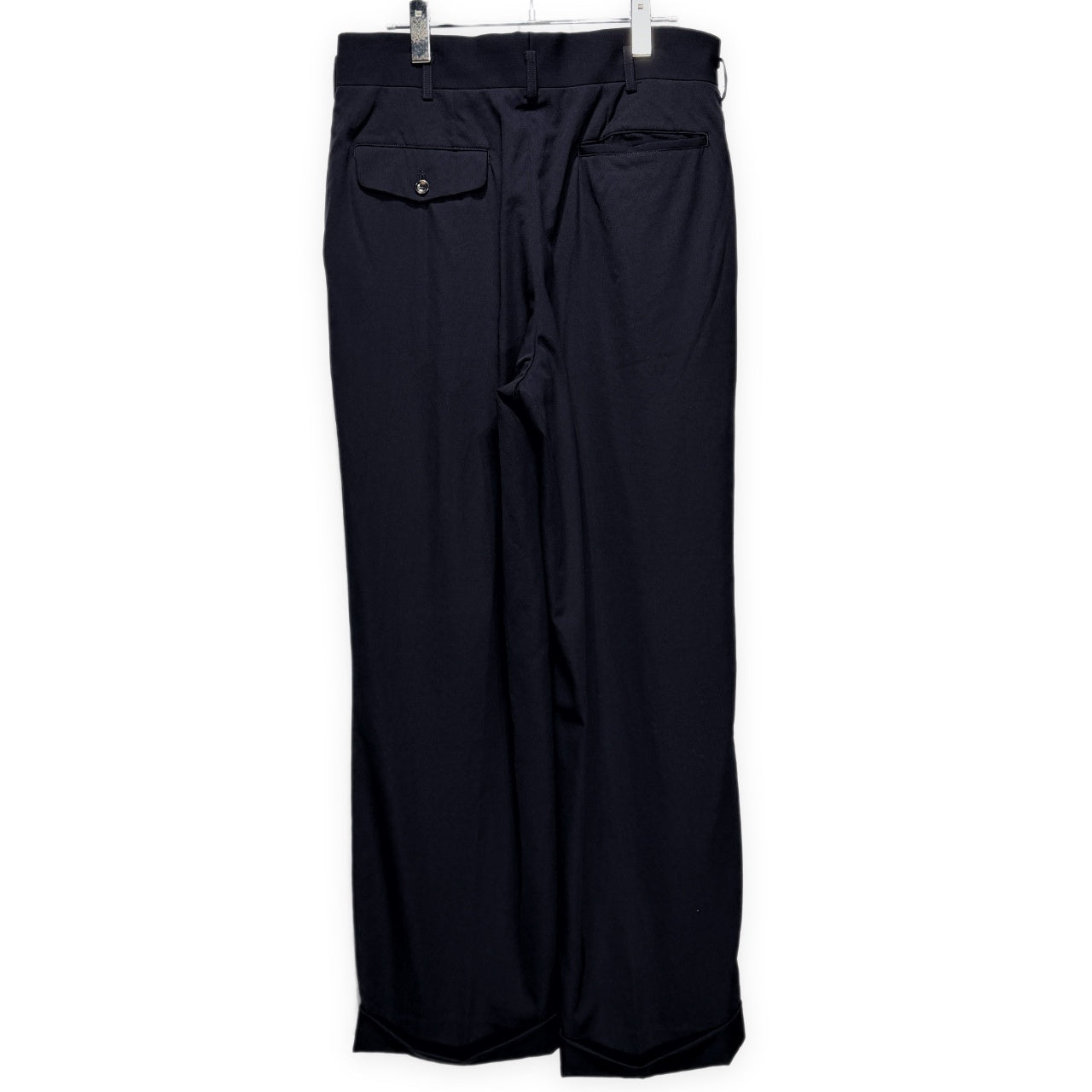COMME des GARCONS HOMME 98SS ウールギャバジンノータック裾ダブルストレートスラックス パンツ トラウザーズ ボトムス Archive 90s コムデギャルソンオム メンズ
