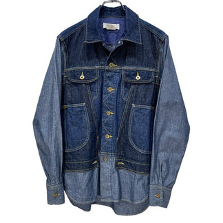 GANRYU 17SS デニムシャンブレードッキングシャツジャケット ラストコレクション 切替 ブルゾン ブラウス トップス アウター Archive ガンリュウ メンズ