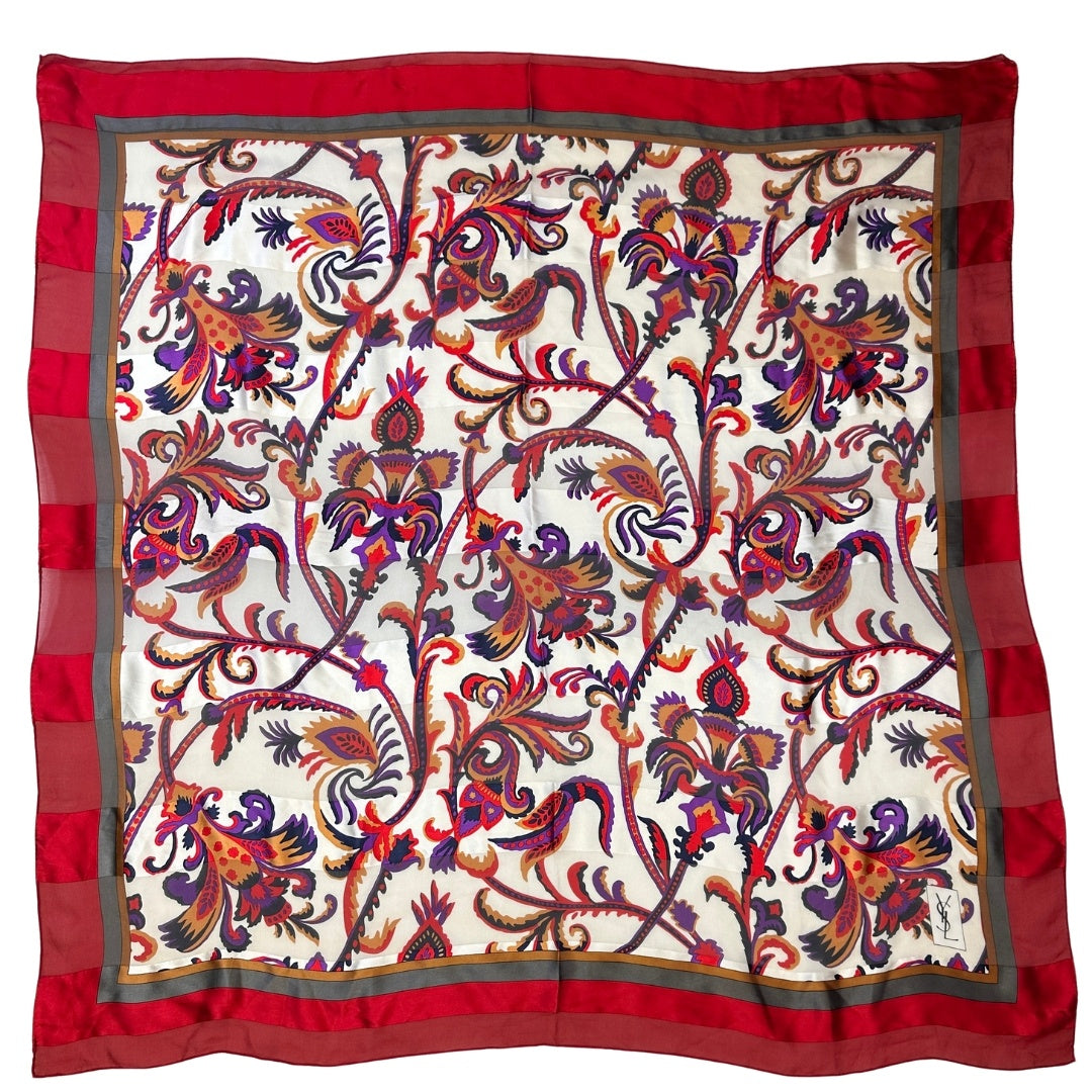 YVES SAINT LAURENT YVES SAINT LAURENT スカーフ ボタニカル