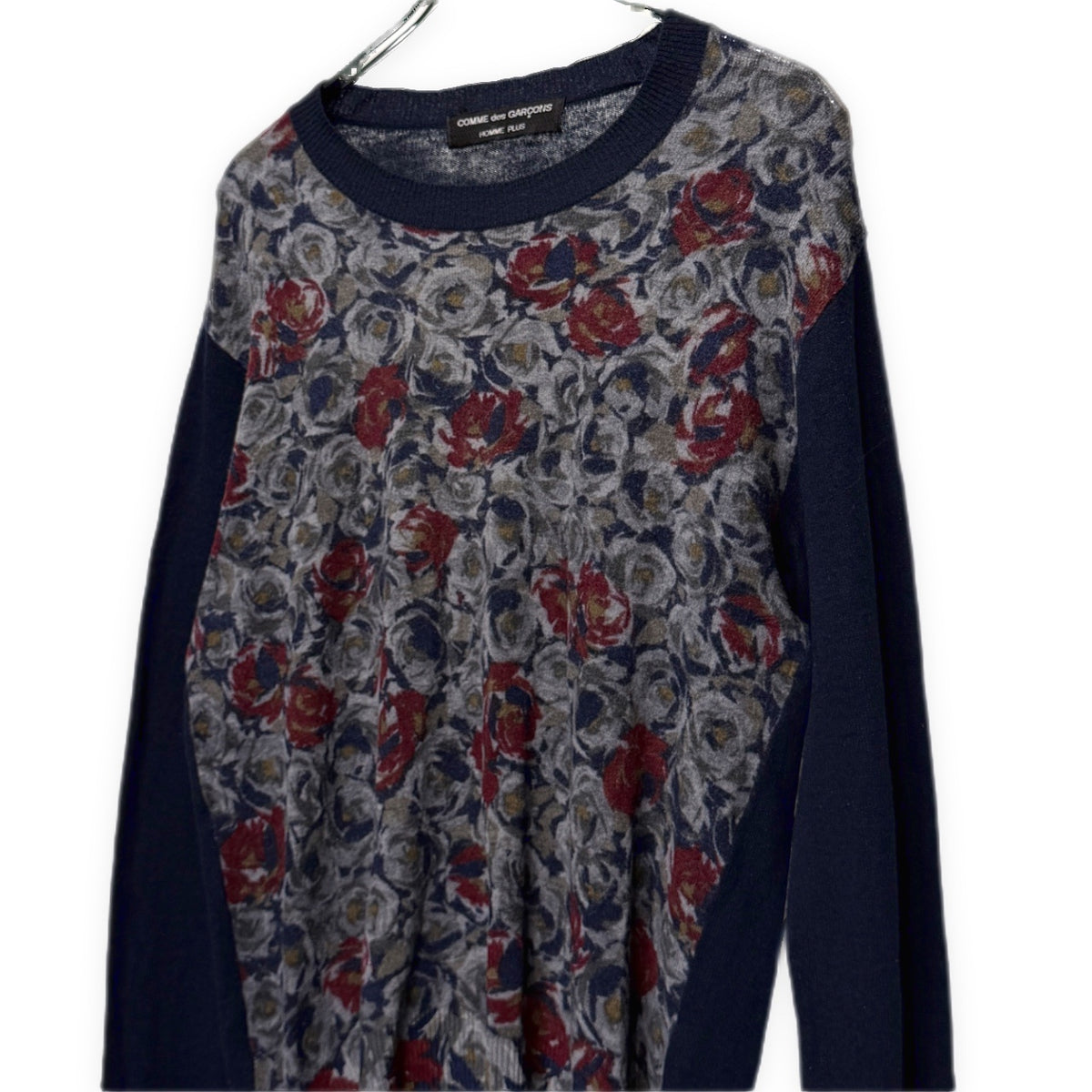 COMME des GARCONS HOMME PLUS 88AW フラワープリントクルーネックニットセーター トップス Archive 80s 花柄 コムデギャルソンオムプリュス メンズ