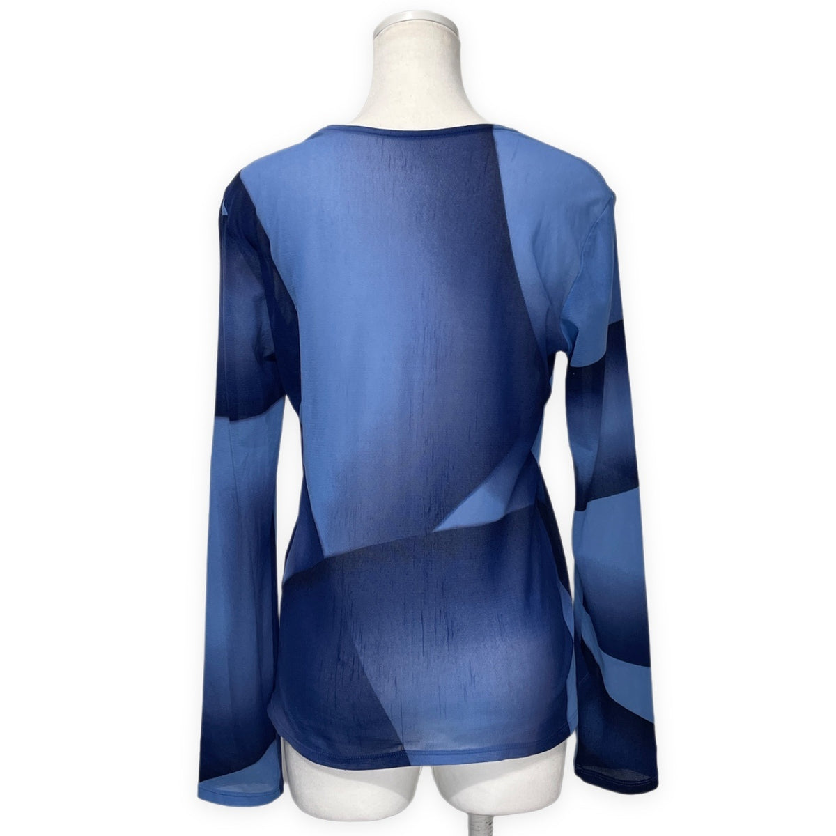 ISSEY MIYAKE 12SS シアートップス  カットソー Tシャツ シースルー プリント 長袖 イッセイミヤケ レディース