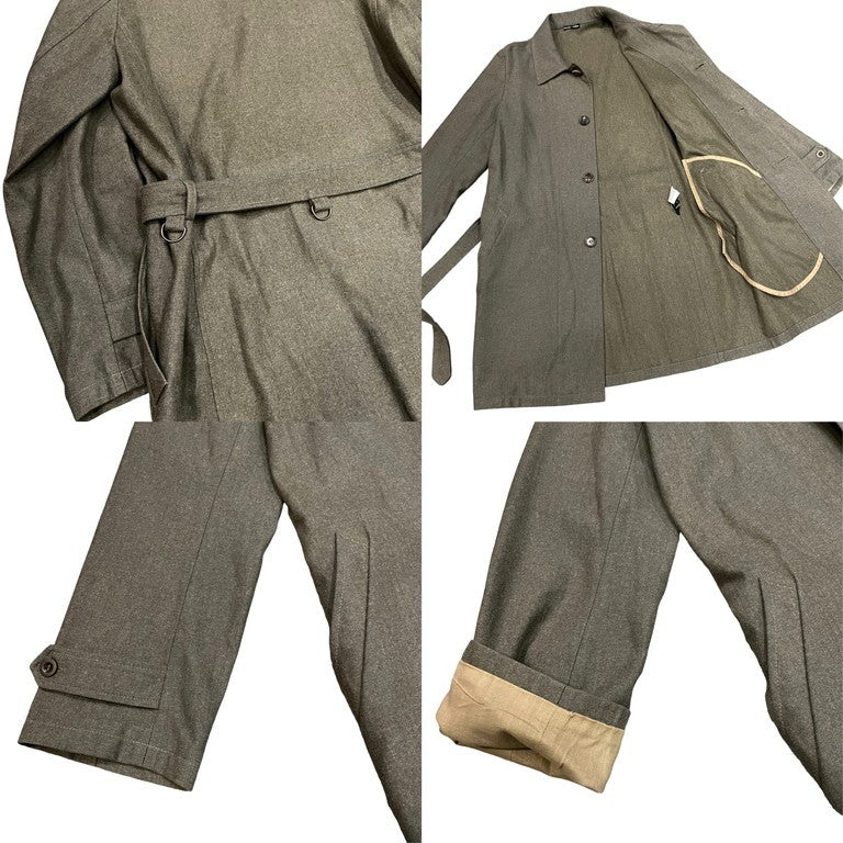 FRANK LEDER カーキグレーウールミドルステンカラーコート アウター ジャケット ミリタリー Dカン フランクリーダー メンズ レディース ユニセックス