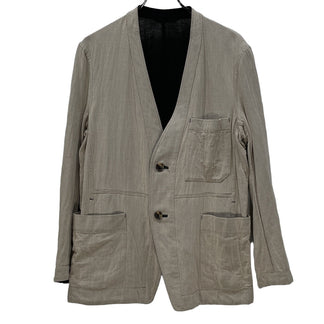 ISSEY MIYAKE MEN 20SS コットンリネンリバーシブルノーカラージャケット LOOK3 ブルゾン コート アウター イッセイミヤケ メン メンズ