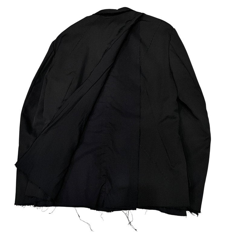 Yohji Yamamoto Pour Homme 15AW ウールギャバジン3重レイヤード裁ち切りテーラードジャケット Archive HY-J22-803 三重 カットオフ リバーシブル 刺繍 ブレザー コート アウター ヨウジヤマモトプールオム メンズ