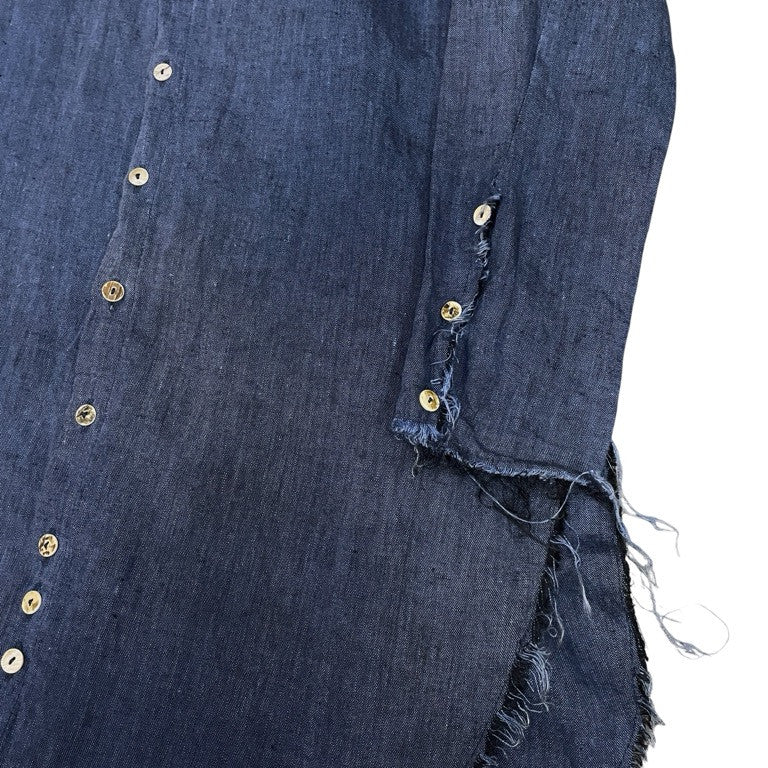 MARC POINT リネンカットオフラウンドロングシャツ ブラウス トップス マークポイント メンズ