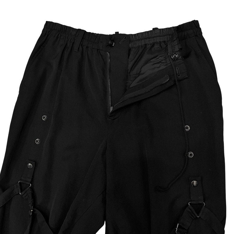 Yohji Yamamoto Pour Homme 16AW ウールギャバジン裾リブバンデージパンツ LOOK15 HR-P43-100 パラシュート ベルト ボトムス Archive ヨウジヤマモトプールオム メンズ