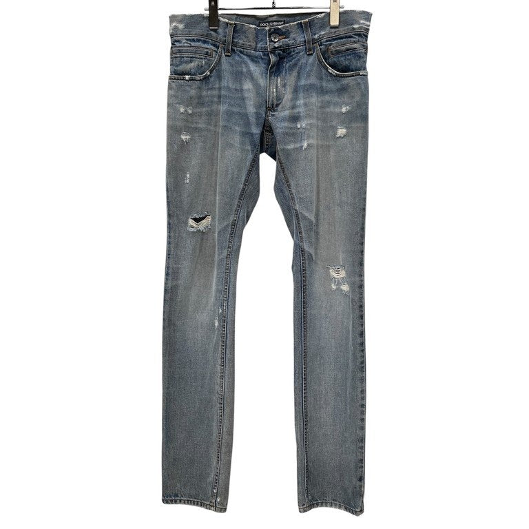 DOLCE&GABBANA バックプレートダメージ加工5ポケットデニムパンツ ジーンズ ボトムス D&G Archive ドルチェアンドガッバーナ メンズ