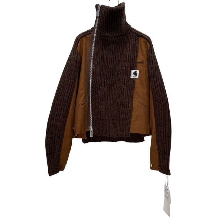 sacai × carhartt WIP 25AW Duck x Wool Knit Blouson ウールニットドッキングダックブルゾン 切替 ジャケット コート アウター キャンバス 25-08085 未使用タグ付き 定価176,000円 サカイ カーハート メンズ