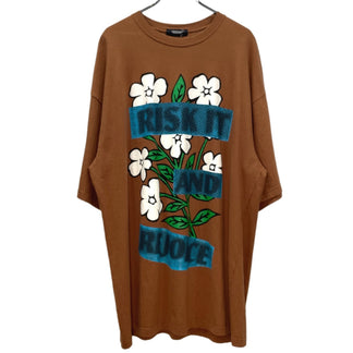UNDERCOVER 25SS Graphic Print Big Tee Brown グラフィックプリントオーバーサイズTシャツ カットソー T-shirt トップス 花 フラワー 定価24,200円 未使用タグ付き アンダーカバー メンズ