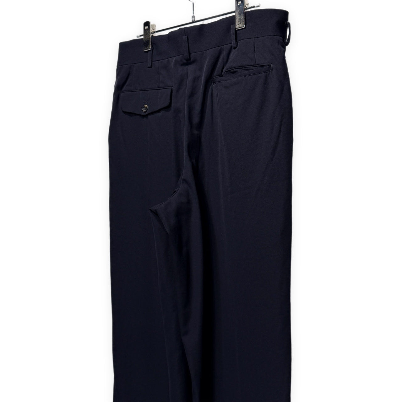 COMME des GARCONS HOMME 98SS ウールギャバジンノータック裾ダブルストレートスラックス パンツ トラウザーズ ボトムス Archive 90s コムデギャルソンオム メンズ
