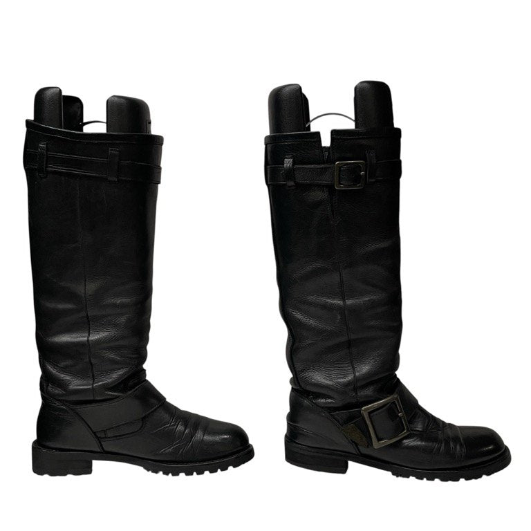 LIMI feu カーフレザーロングエンジニアブーツ ベルト シューズ 靴 クツ Yohji Yamamoto リミフゥ ヨウジヤマモト レディース