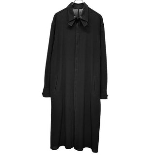 Yohji Yamamoto Pour Homme 19AW LONG BLOUSE MADE OF WOOL WITH FLY FRONT ウールフランネルバックボタン変形襟比翼ロングシャツコート ブラウス フラノ HC-B23-106