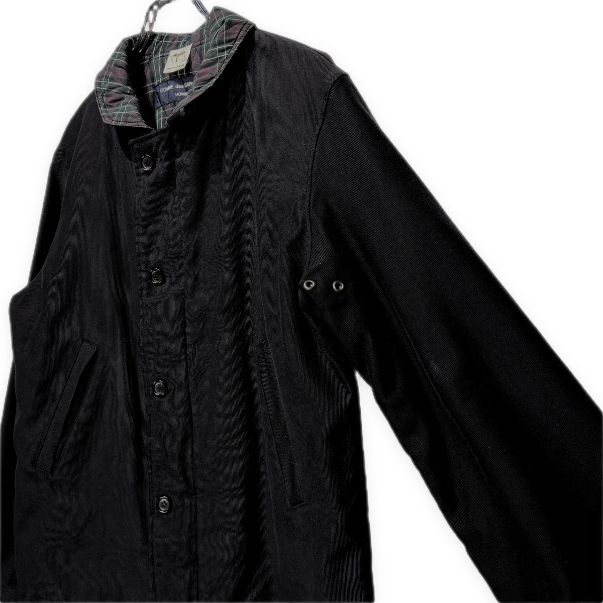 COMME des GARCONS HOMME 裏地チェックキルティング袖リブ中綿ワークジャケット コート ブルゾン アウター Archive SAMPLE コムデギャルソンオム メンズ