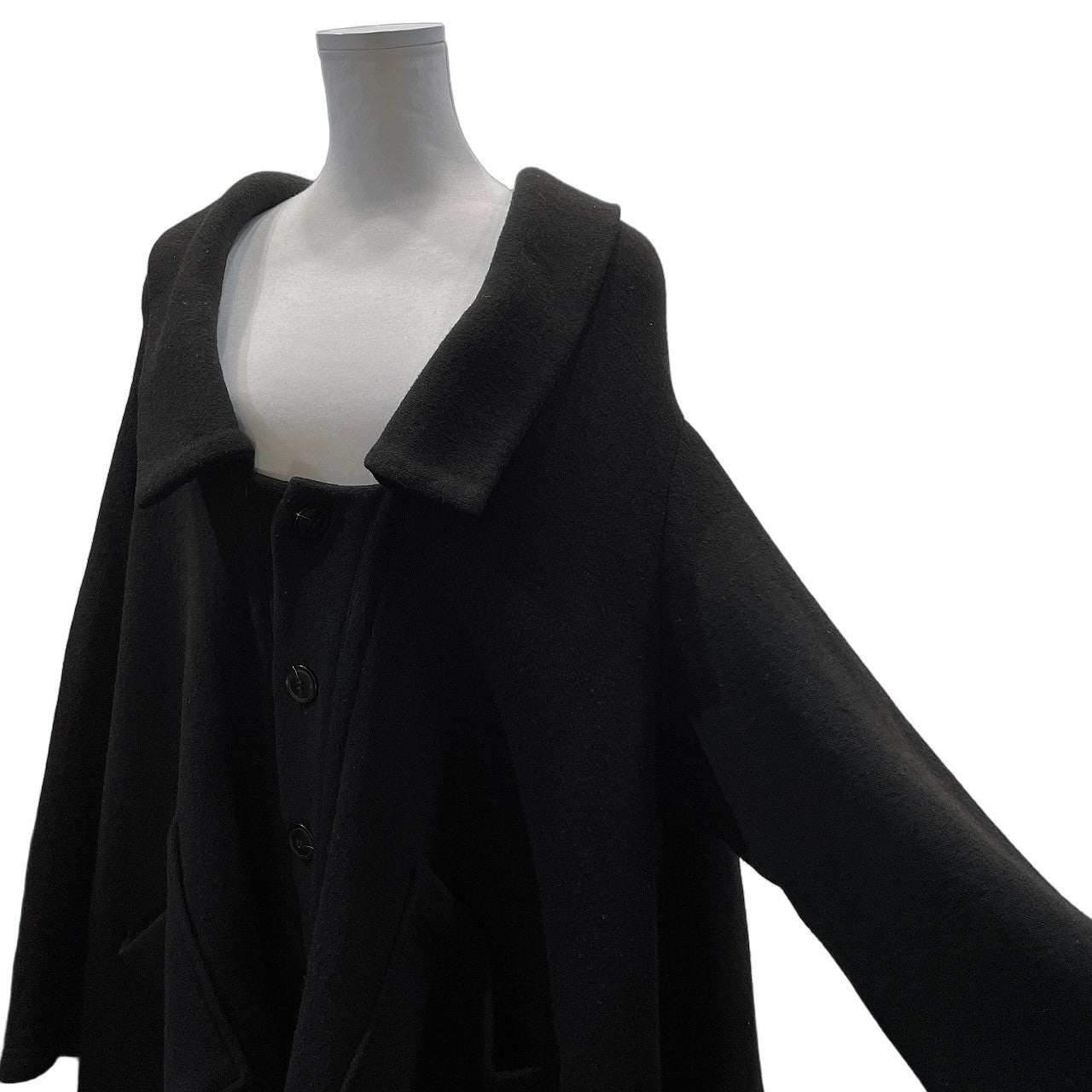LIMI feu 20AW ウールスウェットサイドドレープオーバーサイズコート ニット ジャケット ブルゾン アウター Yohji Yamamoto リミフゥ ヨウジヤマモト レディース