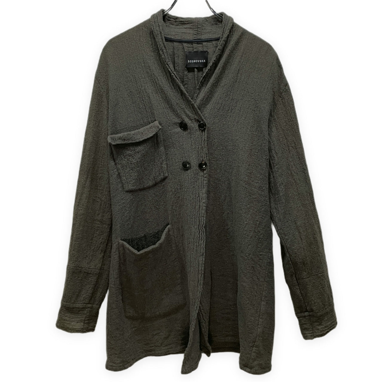SOSNOVSKA 縮絨ウールダブルブレストジャケット シャツ カーディガン アウター トップス ソスノブスカ メンズ レディース ユニセックス