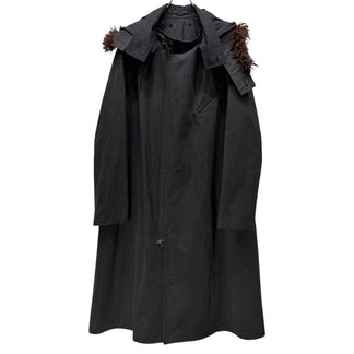 Yohji Yamamoto Pour Homme 18AW モールファーフードレイヤードウェザークロスジップアップコート LOOK5 Archive ジャケット ブルゾン アウター ヨウジヤマモトプールオム メンズ