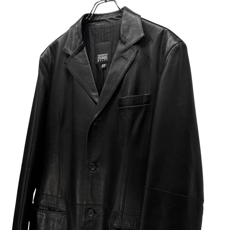 GIANFRANCO FERRE レザー3Bテーラードジャケット ブレザー コート アウター 90s ジャンフランコフェレ メンズ