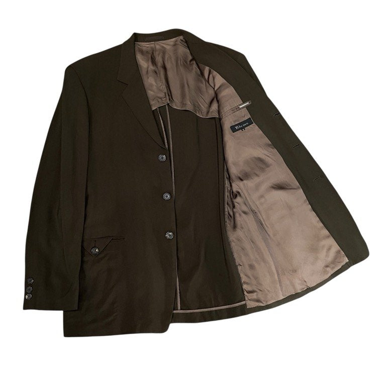 Y's for men ウールレーヨンボタンポケット3Bテーラードジャケット ブレザー ブルゾン コート アウター Archive 80s 90s Yohji Yamamoto Pour Homme ヨウジヤマモトプールオム ワイズフォーメン メンズ
