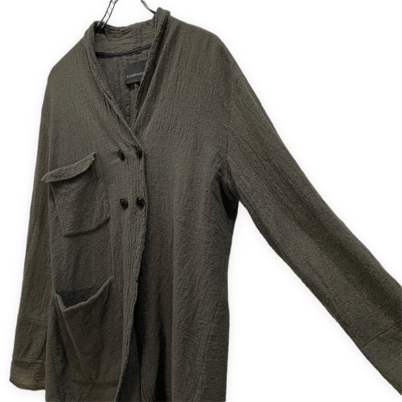 SOSNOVSKA 縮絨ウールダブルブレストジャケット シャツ カーディガン アウター トップス ソスノブスカ メンズ レディース ユニセックス