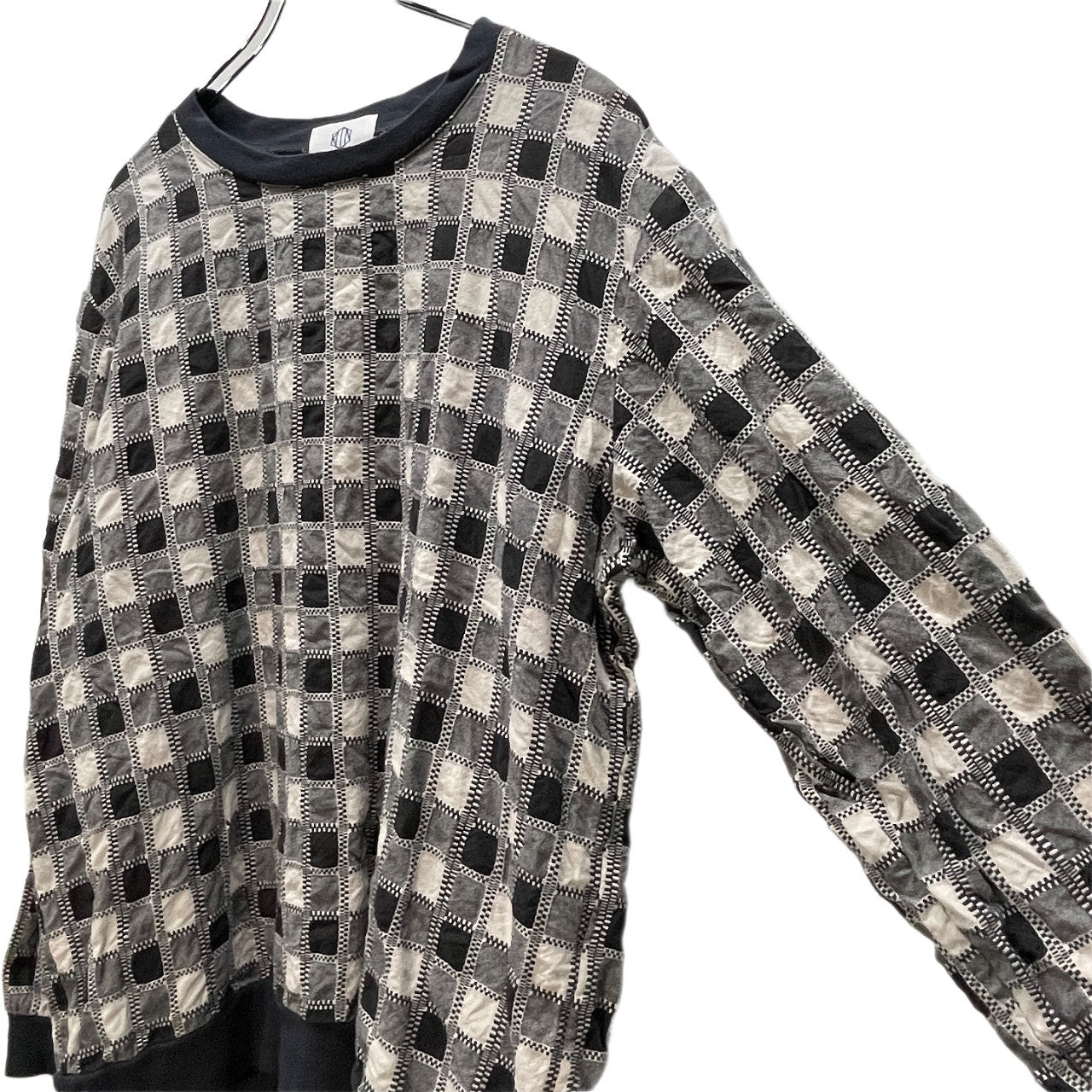 KUON 18AW PULLOVER LONG SLLVE SHIRT 吉野格子(柳格子) 刺し子プルオーバースウェットシャツ トップス Tシャツ カットソー Tee クオン メンズ