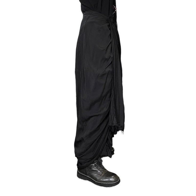 JULIUS 24SS SILK BANBOO CLOTH PRIEST LONG SKIRT レーヨンシルクバンブークロスカットオフプリーストロングスカート 巻き ラップ パンツ ボトムス 857SKU1 定価104,500円