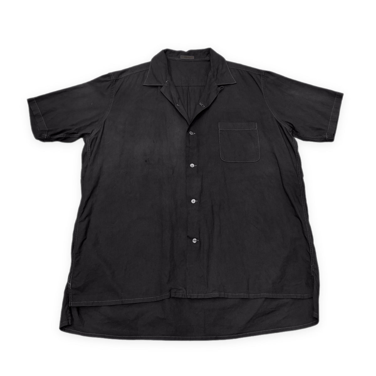 Y's for men 製品染めオープンカラーシャツ 半袖 開襟 ブラウス トップス Archive 90s Yohji Yamamoto Pour Homme ワイズフォーメン ヨウジヤマモトプールオム メンズ