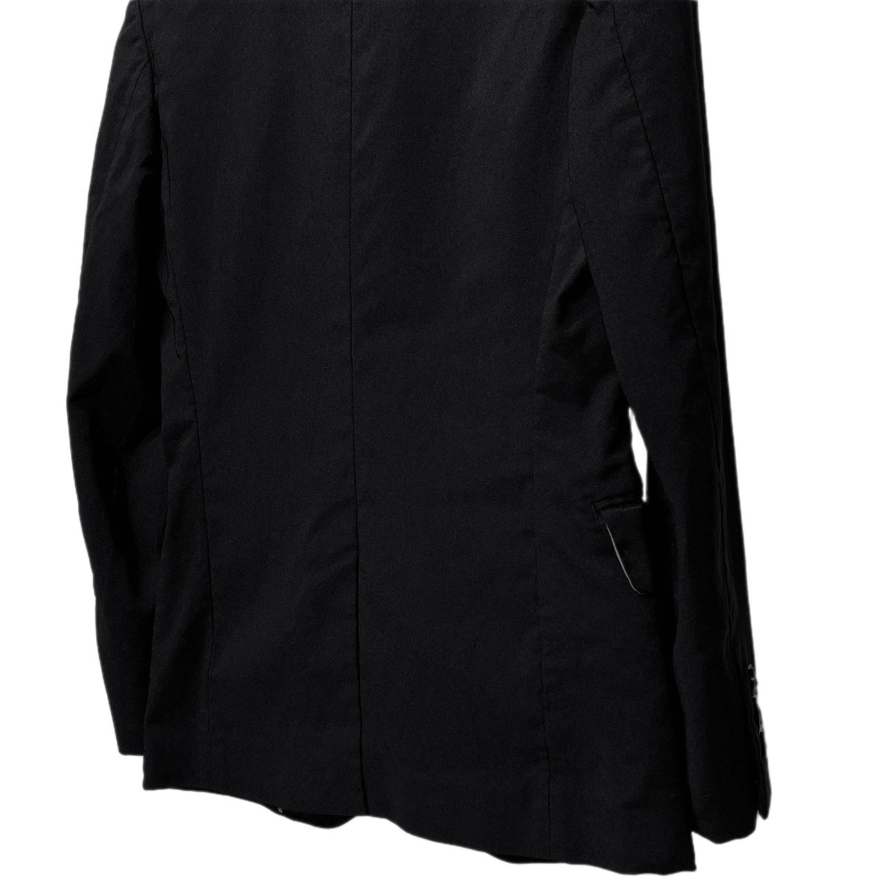 COMME des GARCONS HOMME PLUS 08SS ストレッチナイロンツイル製品染めナローピークドラペル1Bテーラードジャケット ブレザー アウター Archive Super Imposition スーパーインポジション コムデギャルソンオムプリュス メンズ