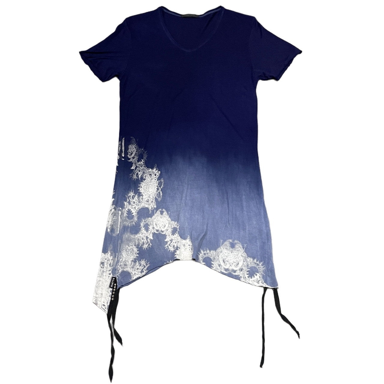 KMRii 抜染プリントグラデーションVネックモダールカットソー Tシャツ Tee T-shirt トップス Y2K ケムリ メンズ