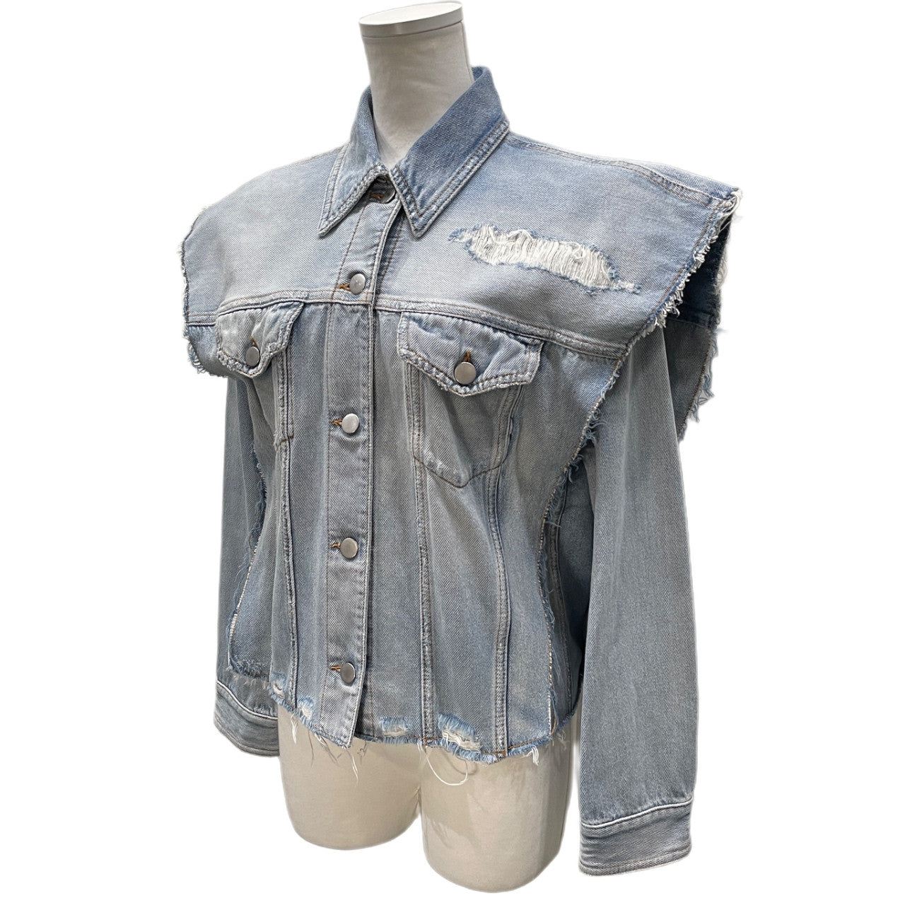 MM6 Maison Margiela 17SS 袖着脱カットオフデニムジャケット ベスト ノースリーブ アウター エムエムシックス メゾンマルジェラ レディース