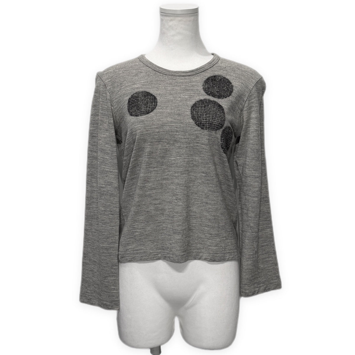 robe de chambre COMME des GARCONS 01AW ドットデザインウールカットソー クルーネック 短丈 トップス  ギャルソン コムコム Archive レディース
