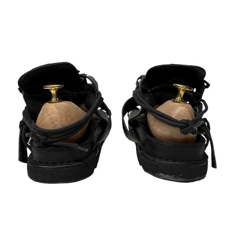 ANN DEMEULEMEESTER レースアップベルテッドカバータンシャークソールサンダル シューズ ブーツ スニーカー 靴 クツ Archive 00s アンドゥムルメステール メンズ