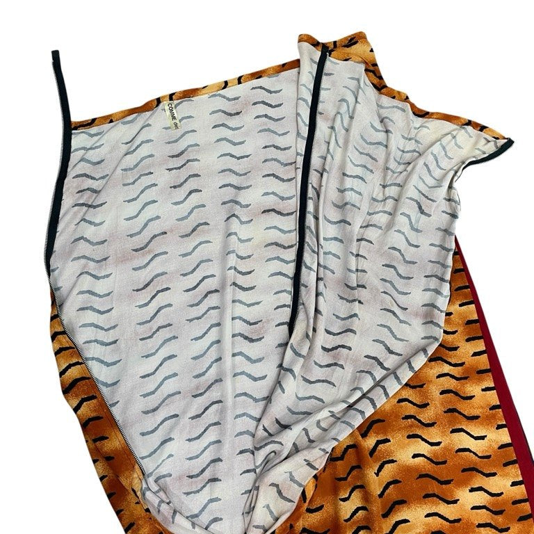 COMME des GARCONS 92SS エスニック柄ジップ装飾変型スカート Archive 90s Unfinished アンフィニッシュド ボトムス パンツ CdG 本ライン コムデギャルソン レディース