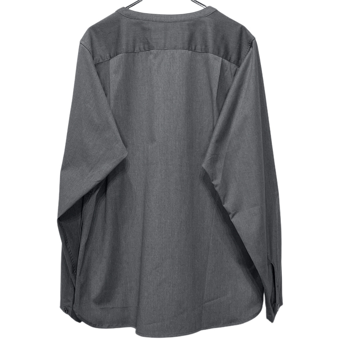 prasthana Lace-up fatigue shirt レースアップファティーグシャツ ポリエステルレーヨンギャバジンノーカラープルオーバーブラウス トップス プラスターナ メンズ