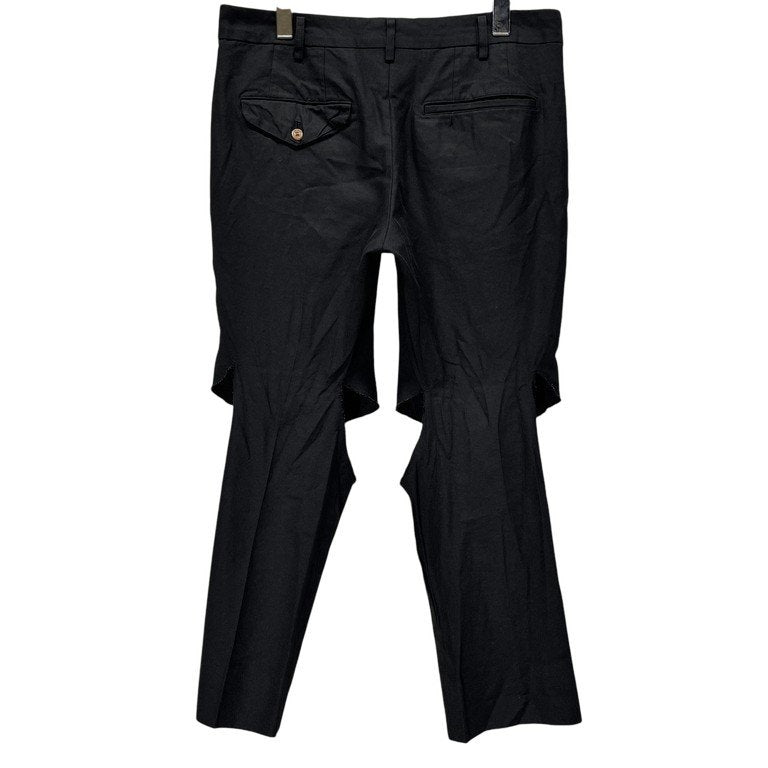 COMME des GARCONS HOMME PLUS 16SS ポリエステル縮絨ブロークンカッティングパンツ スラックス トラウザーズ Broken Tailoring ブロークンテーラリング期 Archive ダメージ ポリ縮 スラッシュ コムデギャルソンオムプリュス