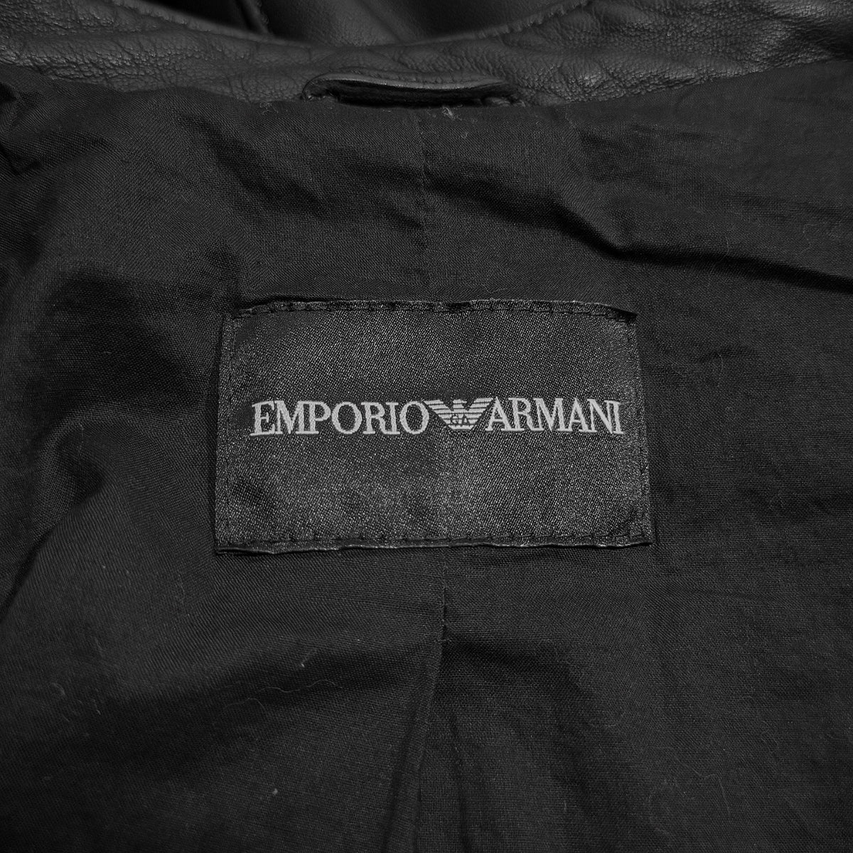 EMPORIO ARMANI 07AW ラムレザースタンドカラースエード切り替えシングルライダースジャケット アウター Archive アルマーニ レディース