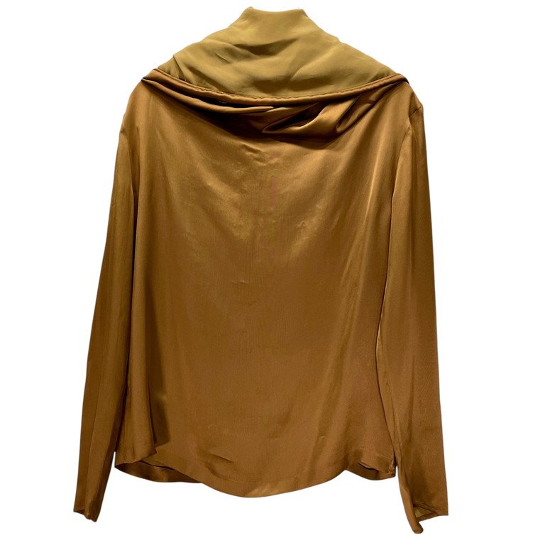 Maison Martin Margiela 1 10AW レーヨンシルクサテンドレープネックトップス ハイネック 変形 シャツ ブラウス カットソー Archive メゾンマルタンマルジェラ レディース